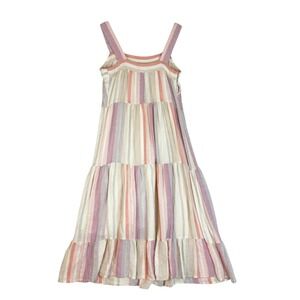 Rails Amaya Juliette Stripe Tiered Maxi Dress XS Pastel Boho‎ Resort Vacation